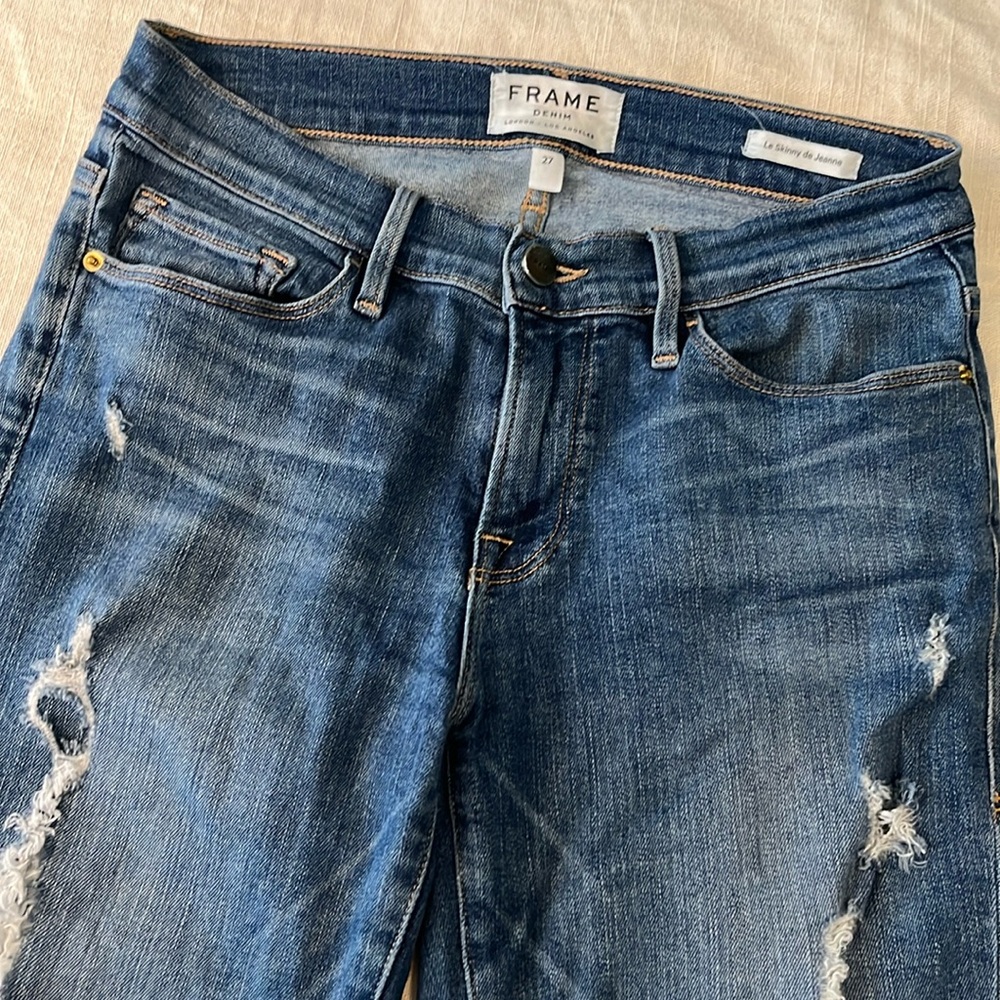 Frame Denim skinny ripped jeans
